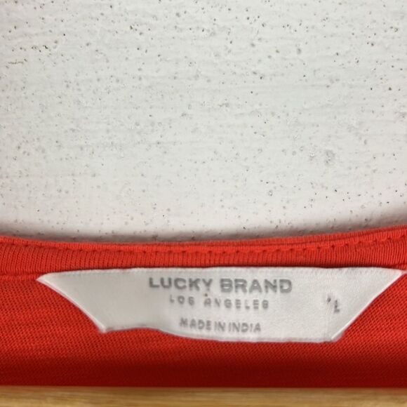 Lucky Brand v-neck linen blend embroidered blouse - Picture 2 of 6